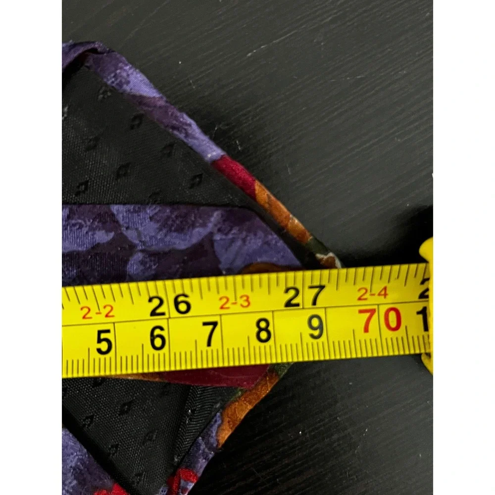 Bugatti‎ Mens Silk Tie Burgundy Green Baroque Floral Italian Jacquard Wide Blade